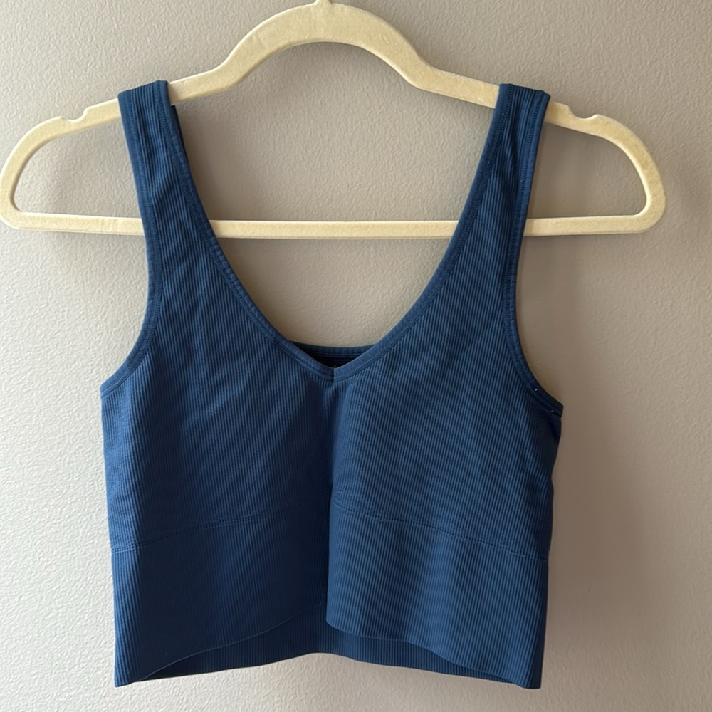 Athleta Blue Ribbed Top - Picture 2 of 4